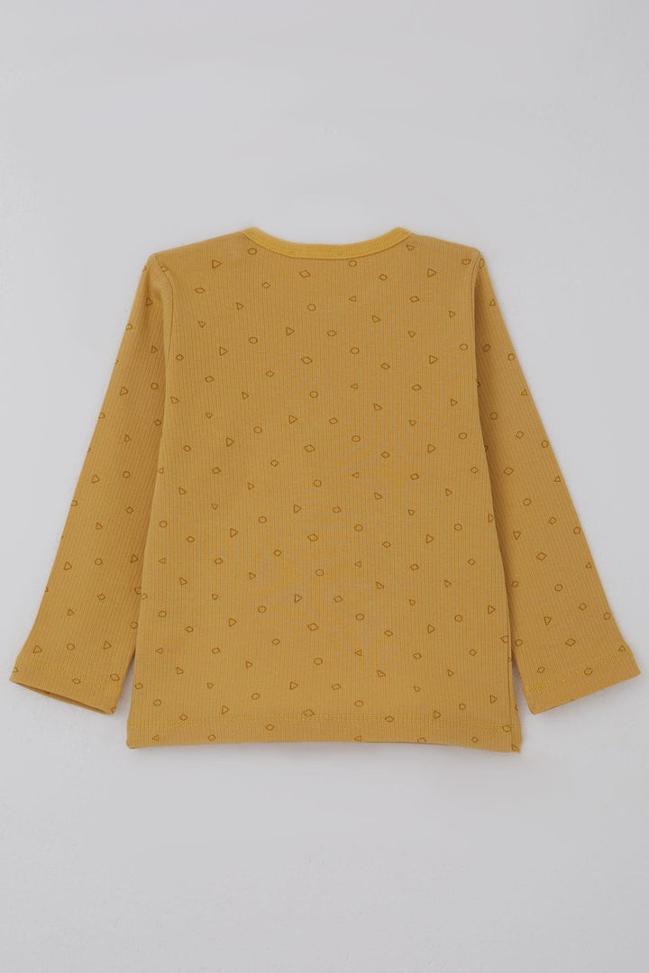 BRE Breeze Erkek Bebek Pijama Takımı Minik Geometrik Desenler 9 Ay-3 Yaş, Hardal Sarı - Hoddesdon