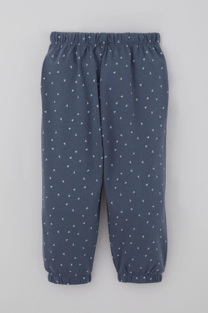 BRE Breeze Erkek Bebek Pijama Takımı Minik Üçgenler Desenli 9 Ay-3 Yaş, Füme - Denton