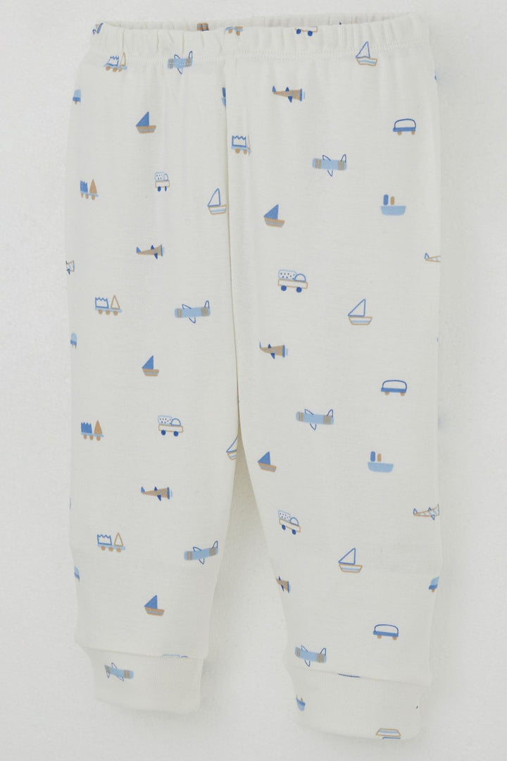 BRE Breeze Baby Boy Pajama Set Shoulder Snap Mini Vehicles World 4 Months Year, Beige - Mestre