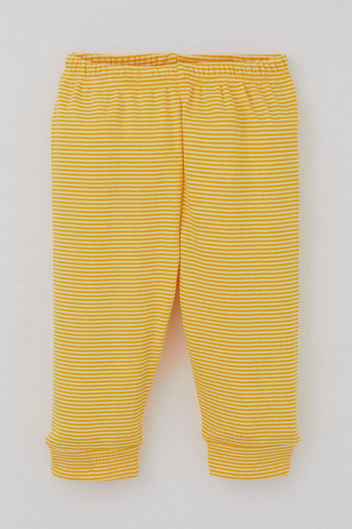 BRE Breeze Erkek Bebek Pijama Takımı Omuzdan Patlı Rib Çizgili 4 Ay Yaş, Sarı - Burton upon Trent