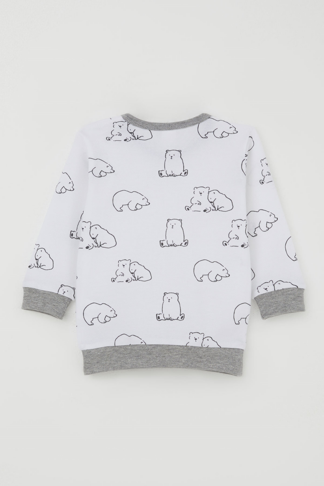 BRE Breeze Erkek Bebek Pijama Takımı Omuzdan Patlı Sevimli Kutup Ayıcığı Desenli 4 Ay Yaş, Beyaz - Rezé