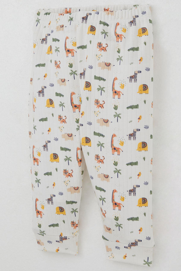 BRE Breeze Baby Boy Pyjama Set Shoulder Buttoned Baby Zoo 4 Months Year, Ecru - Hervey Bay