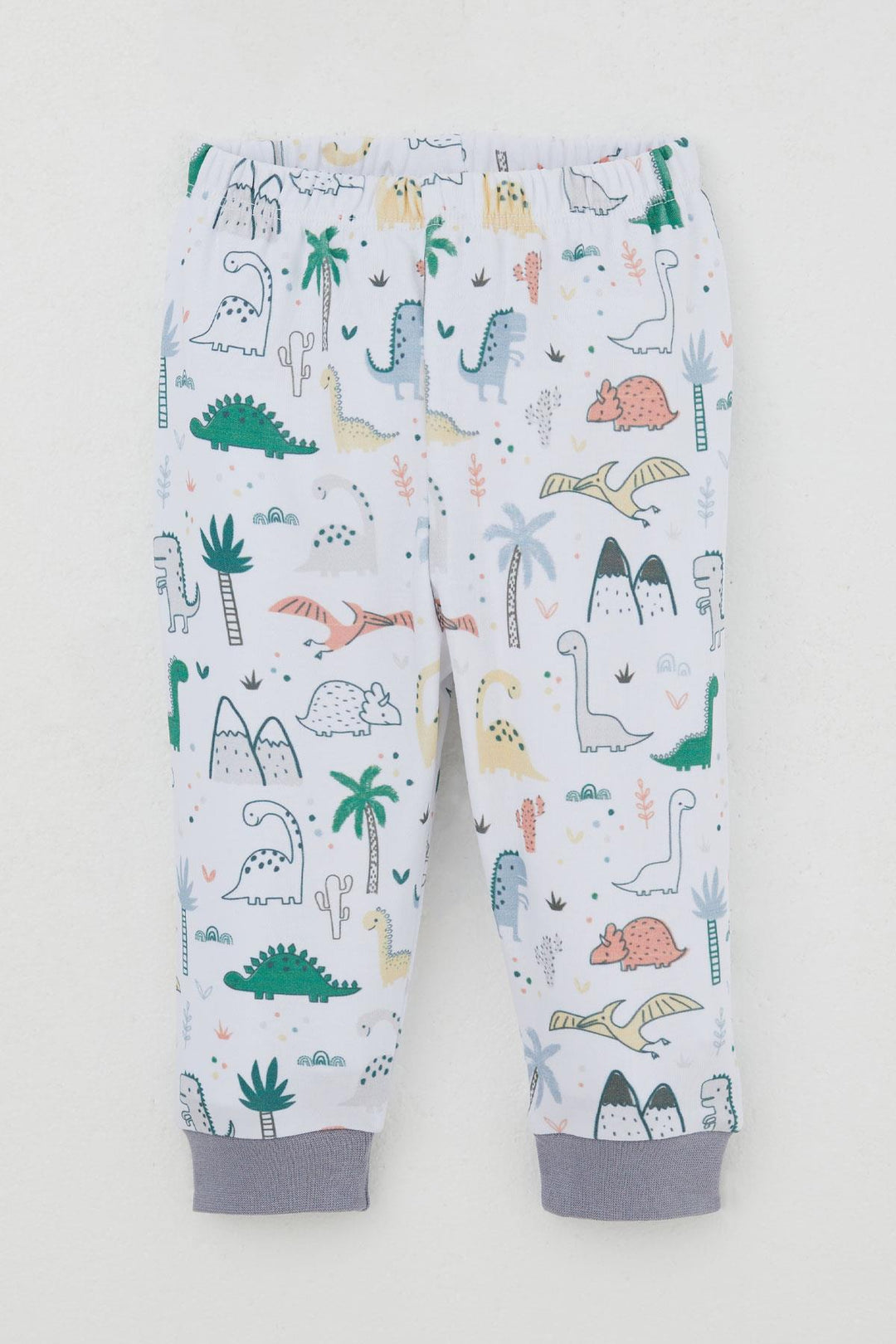 BRE Breeze Baby Boy Sweat Suit with Shoulder Snap Cute Dinosaurs Pattern 4 Months Year, White - Hounslow