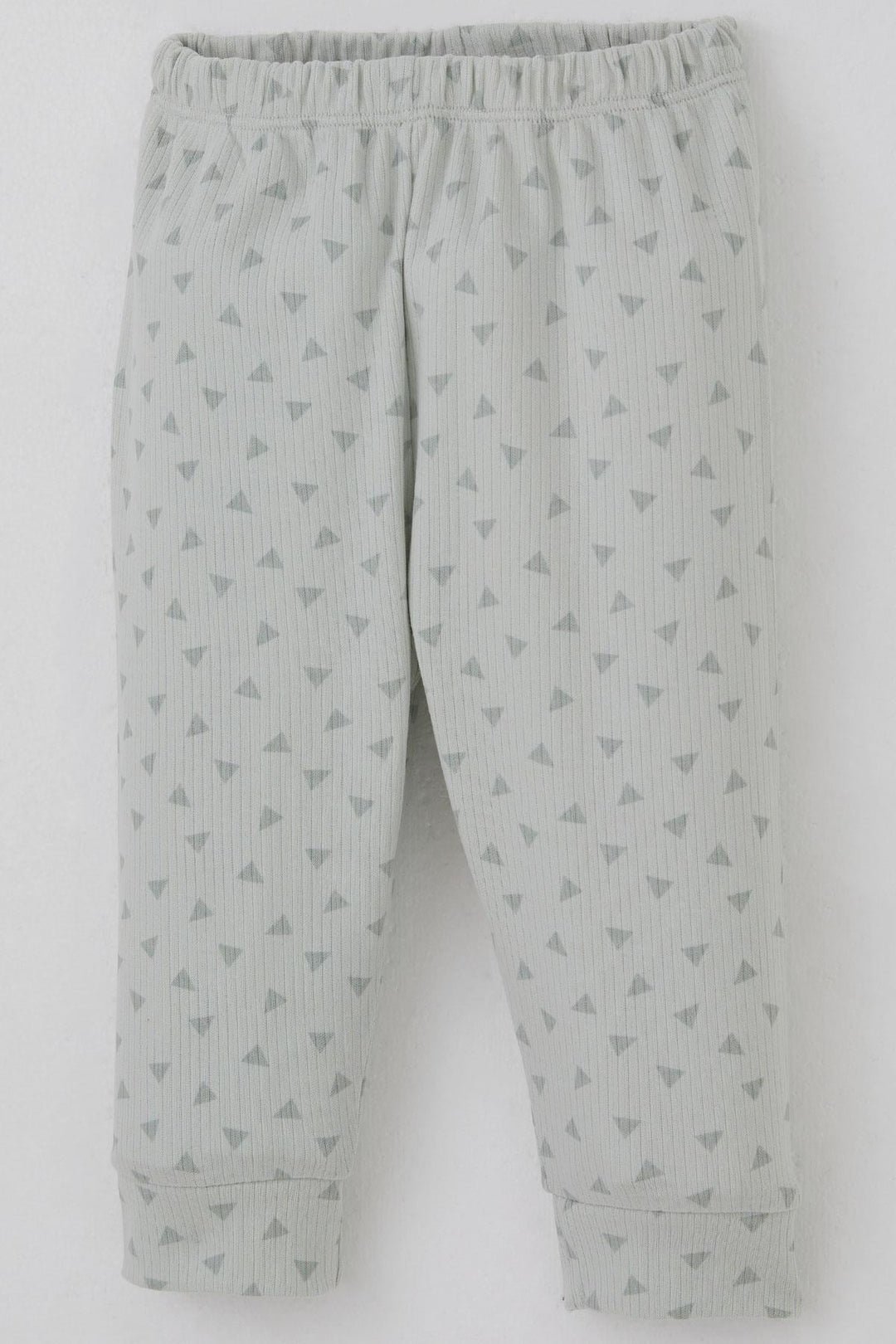 BRE Breeze Erkek Bebek Pijama Takımı Omuzdan Patlı Minik Üçgenler Desenli 4 Ay Yaş, Su Yeşili - Taylor