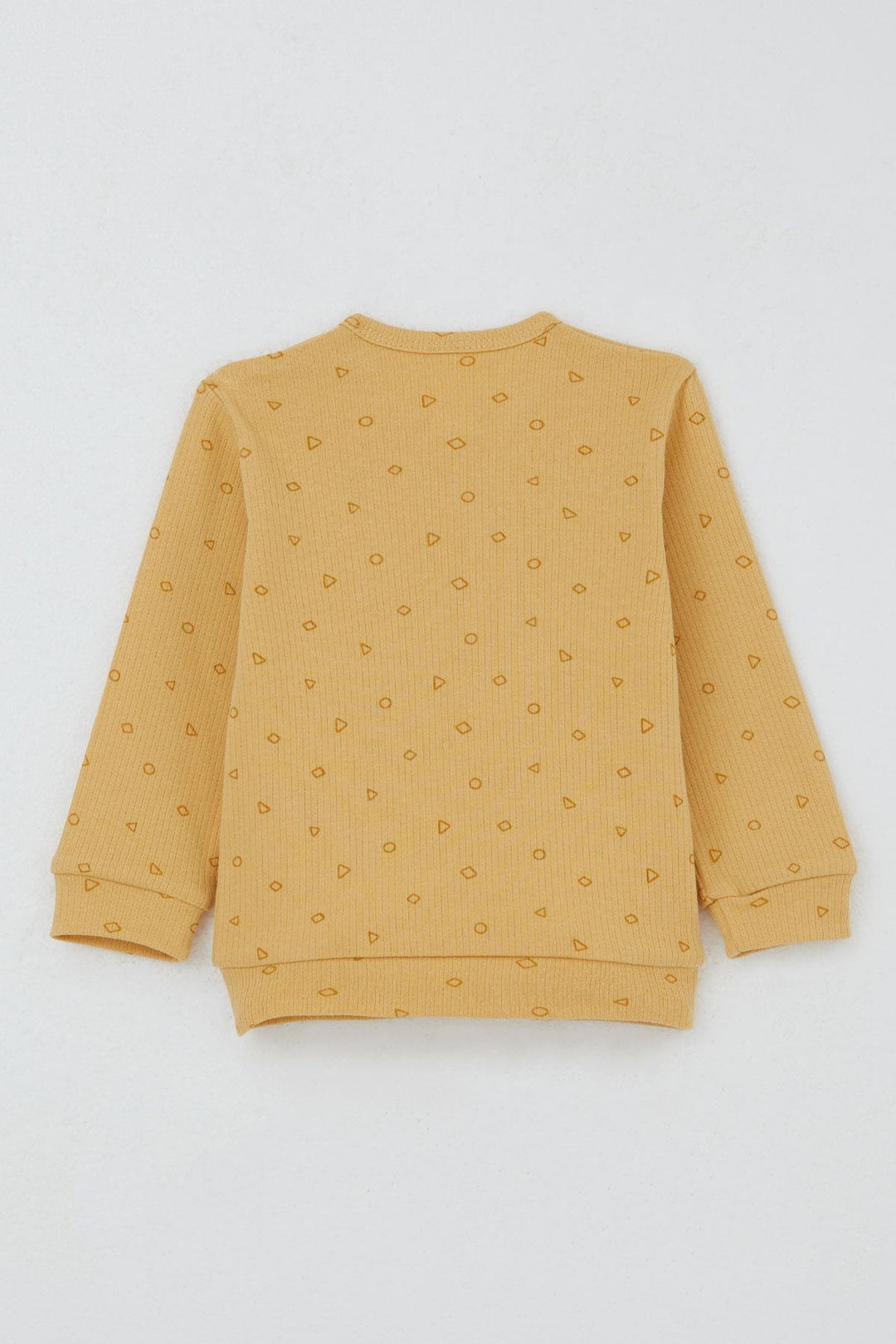 BRE Breeze Baby Boy Pyjama Set Shoulder Buttoned Mini Geometric Shapes 4 Months Year, Mustard Yellow - Antwerp