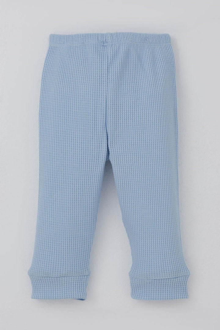 BRE Breeze Baby Boy Pyjama Set Shoulder Buttoned Kangaroo Pocket Smiley Face Embroidered 4 Months Year, Light Blue - Görlitz