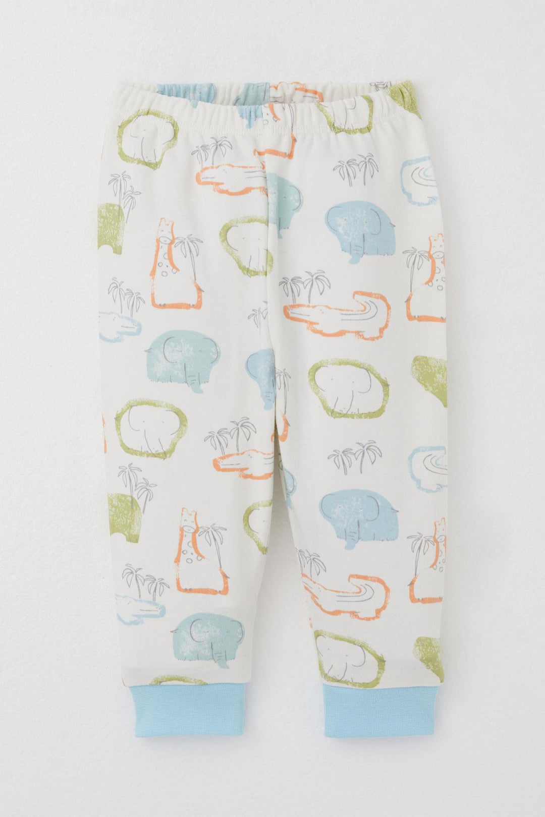 BRE Breeze Baby Boy Pajama Set Shoulder Buttoned Safari Themed Animal Patterned 4 Months Year, Beige - Sahuayo de Morelos