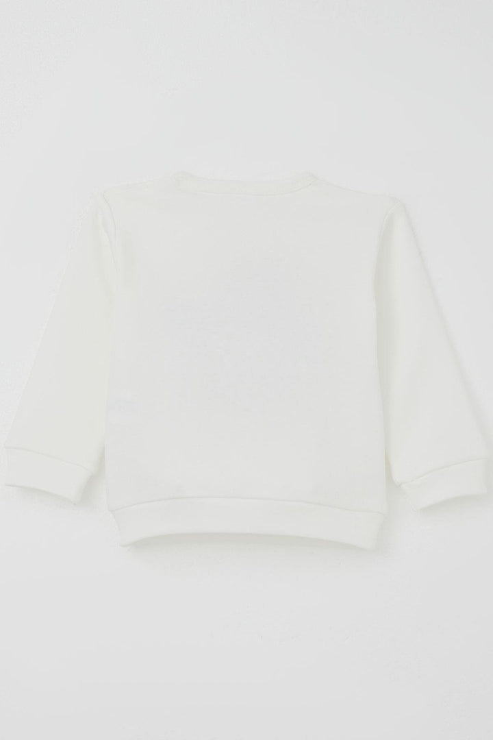 BRE Breeze Baby Boy Pyjama Set Shoulder Buttoned New Year Themed Santa Claus Embroidered 4 Months Year, Ecru - Pylaía