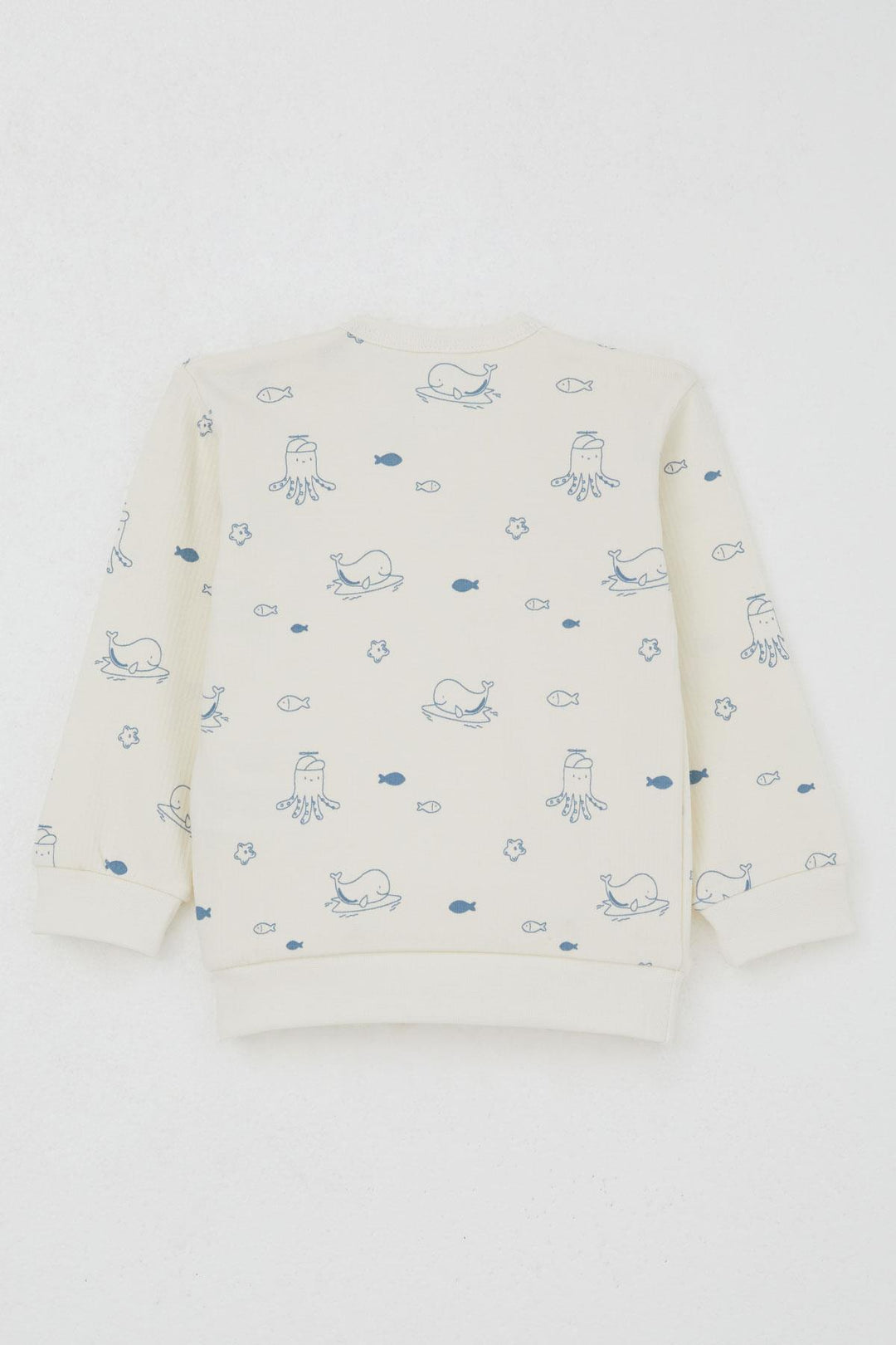 BRE Breeze Baby Boy Pyjama Set Shoulder Buttoned Cute Sea Animals Patterned 4 Months Year, Cream - Rochester