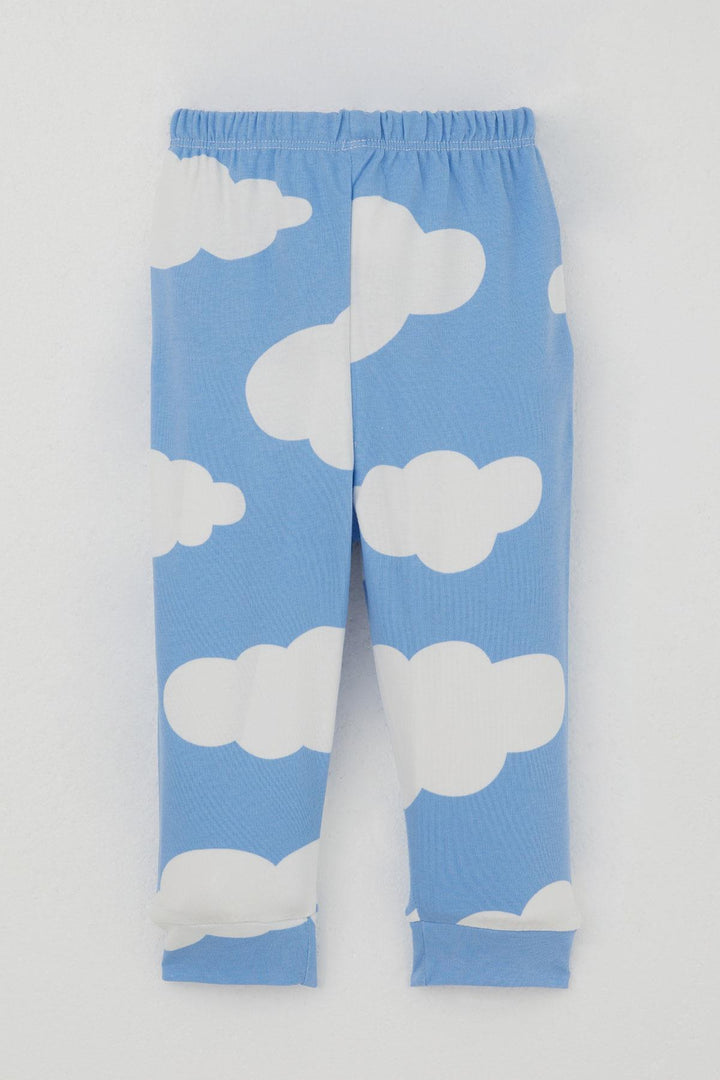 BRE Breeze Baby Boy Pajama Set with Cloud Pattern from Shoulder Snap, 4 Months Year, Blue - Ixtaczoquitlán