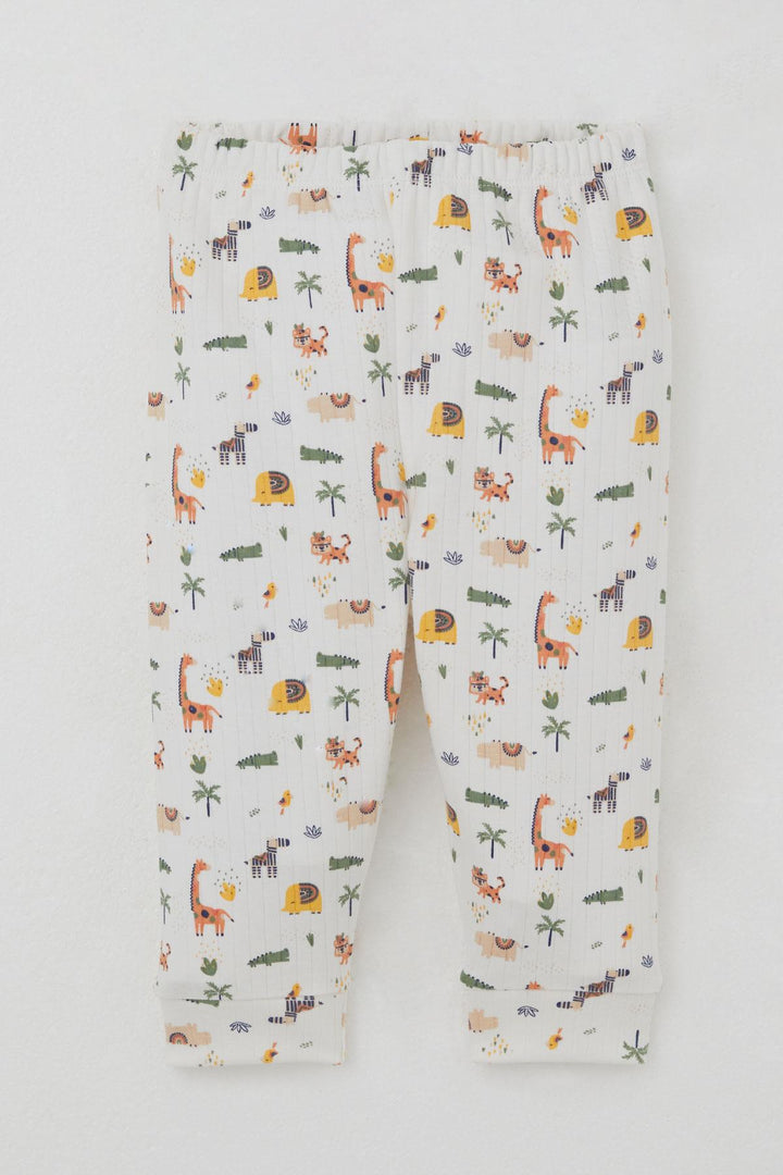BRE Breeze Baby Boy Pyjama Set Shoulder Buttoned Baby Zoo 4 Months Year, Ecru - Hervey Bay