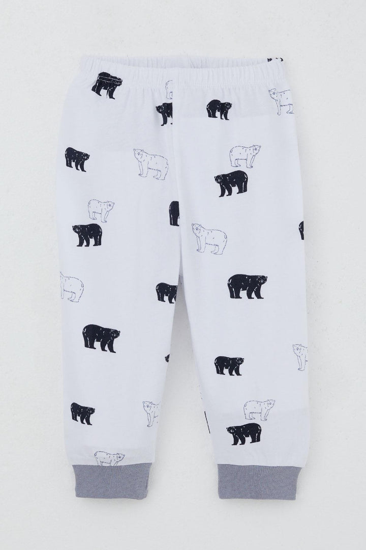 BRE Breeze Baby Boy Sweat Suit with Shoulder Snap Cute Polar Bear Patterned 4 Months Year, White - Alcamo