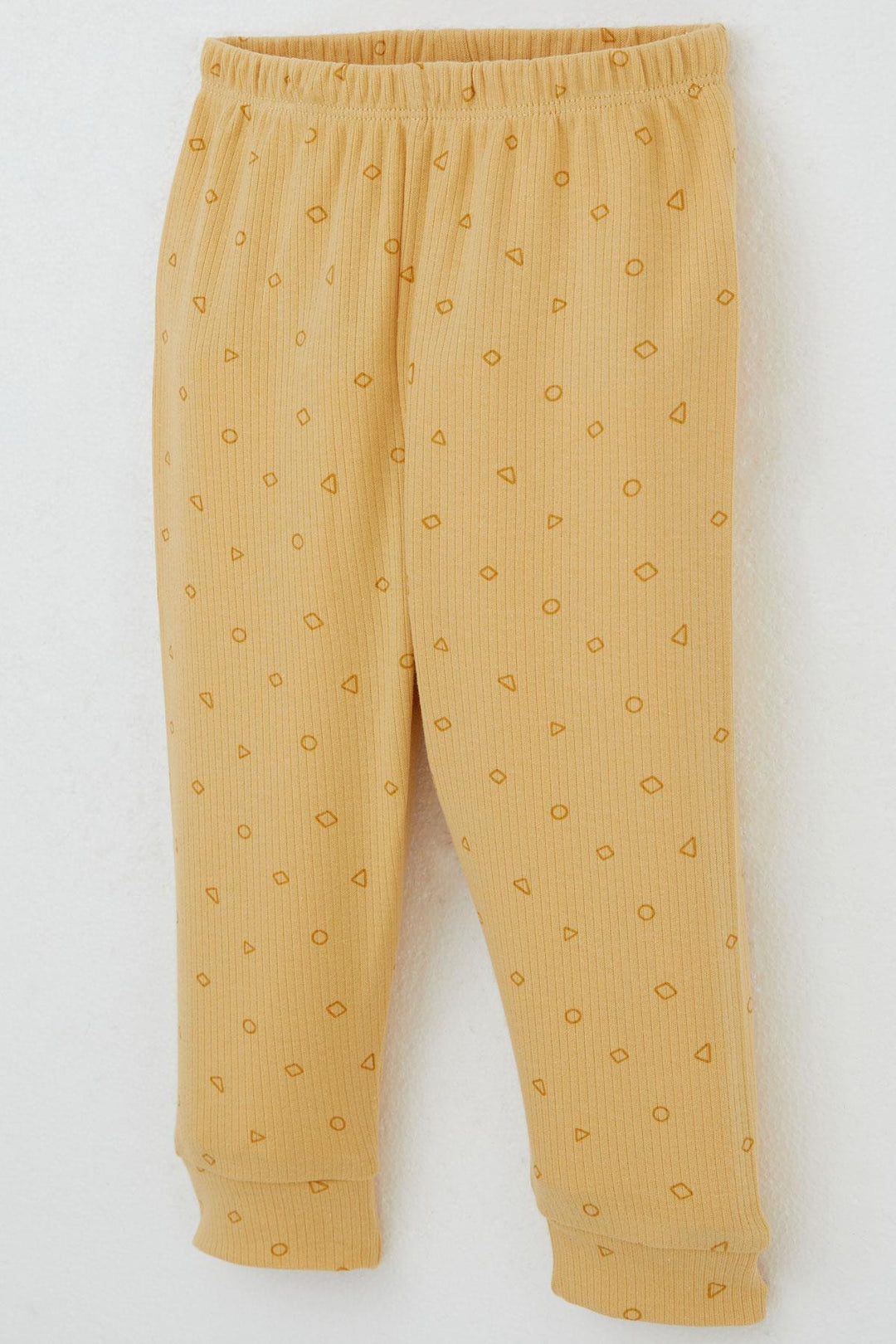 BRE Breeze Baby Boy Pyjama Set Shoulder Buttoned Mini Geometric Shapes 4 Months Year, Mustard Yellow - Antwerp