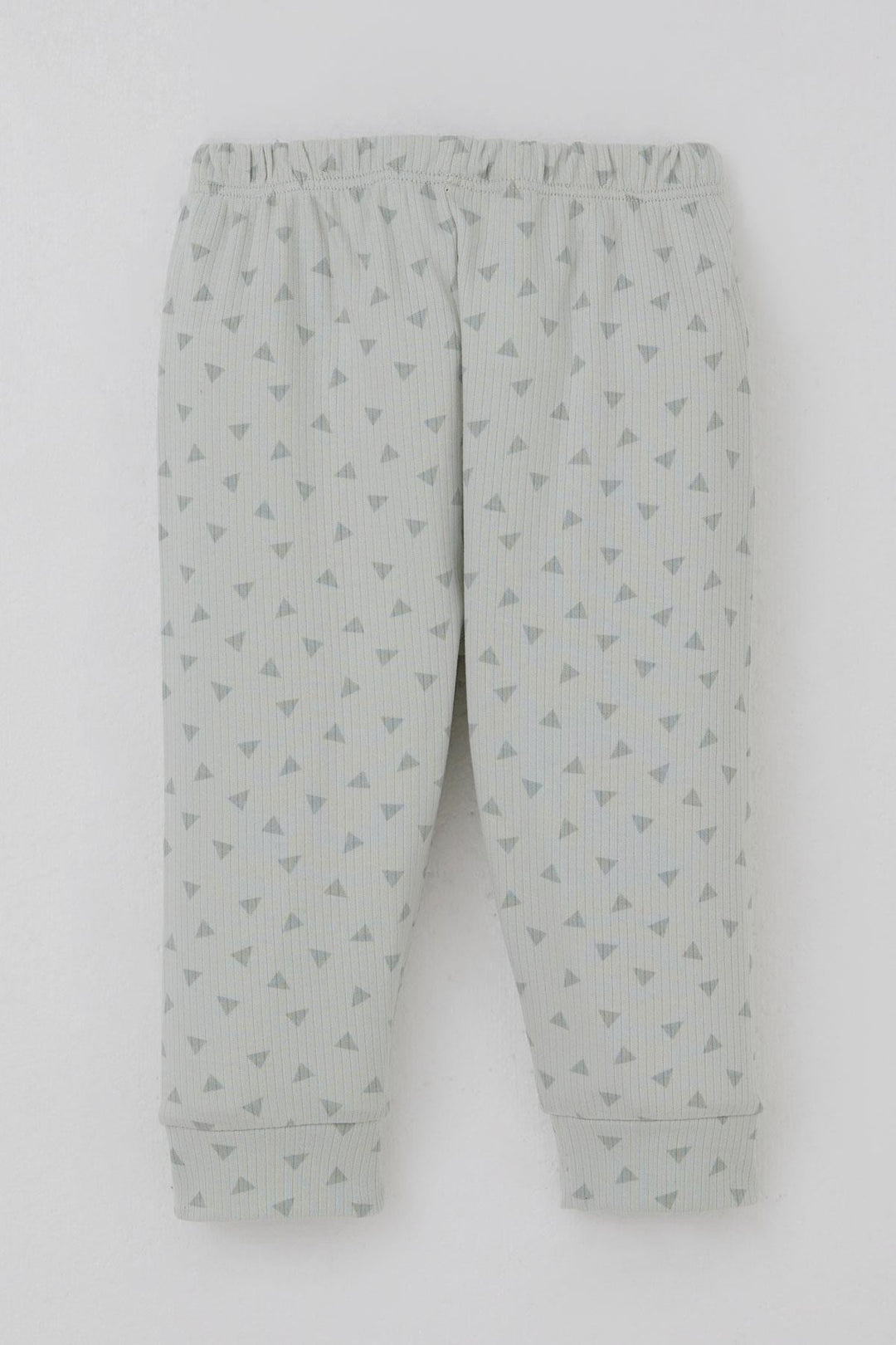 BRE Breeze Erkek Bebek Pijama Takımı Omuzdan Patlı Minik Üçgenler Desenli 4 Ay Yaş, Su Yeşili - Taylor