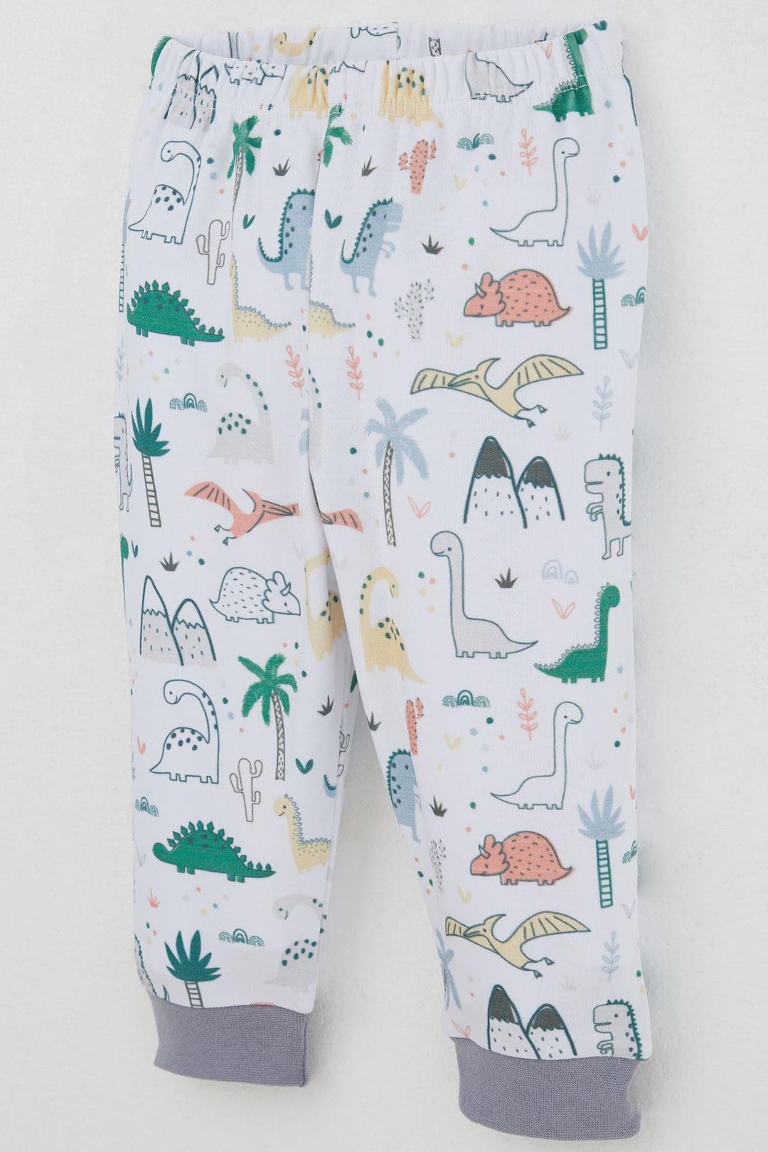 BRE Breeze Baby Boy Sweat Suit with Shoulder Snap Cute Dinosaurs Pattern 4 Months Year, White - Hounslow