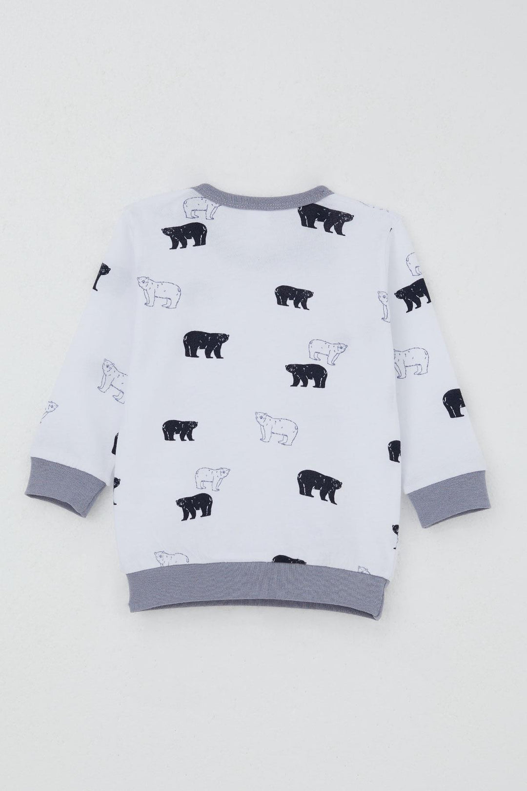 BRE Breeze Baby Boy Sweat Suit with Shoulder Snap Cute Polar Bear Patterned 4 Months Year, White - Alcamo