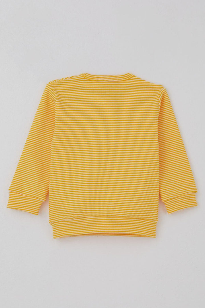 BRE Breeze Erkek Bebek Pijama Takımı Omuzdan Patlı Rib Çizgili 4 Ay Yaş, Sarı - Burton upon Trent