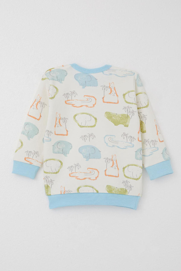 BRE Breeze Baby Boy Pajama Set Shoulder Buttoned Safari Themed Animal Patterned 4 Months Year, Beige - Sahuayo de Morelos