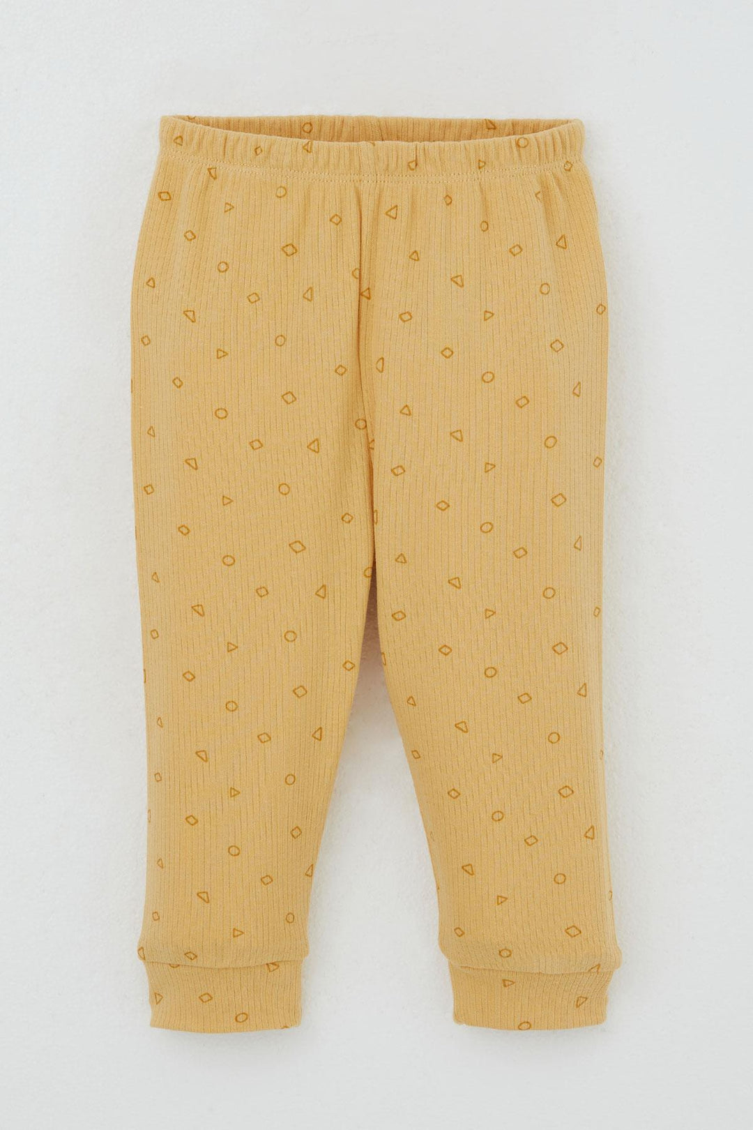 BRE Breeze Baby Boy Pyjama Set Shoulder Buttoned Mini Geometric Shapes 4 Months Year, Mustard Yellow - Antwerp
