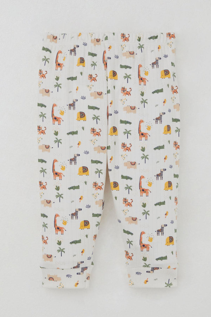 BRE Breeze Baby Boy Pyjama Set Shoulder Buttoned Baby Zoo 4 Months Year, Ecru - Hervey Bay