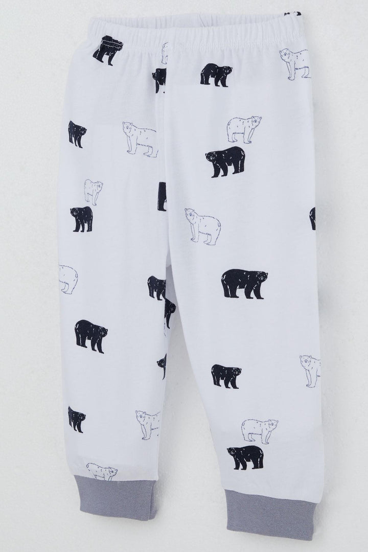 BRE Breeze Baby Boy Sweat Suit with Shoulder Snap Cute Polar Bear Patterned 4 Months Year, White - Alcamo