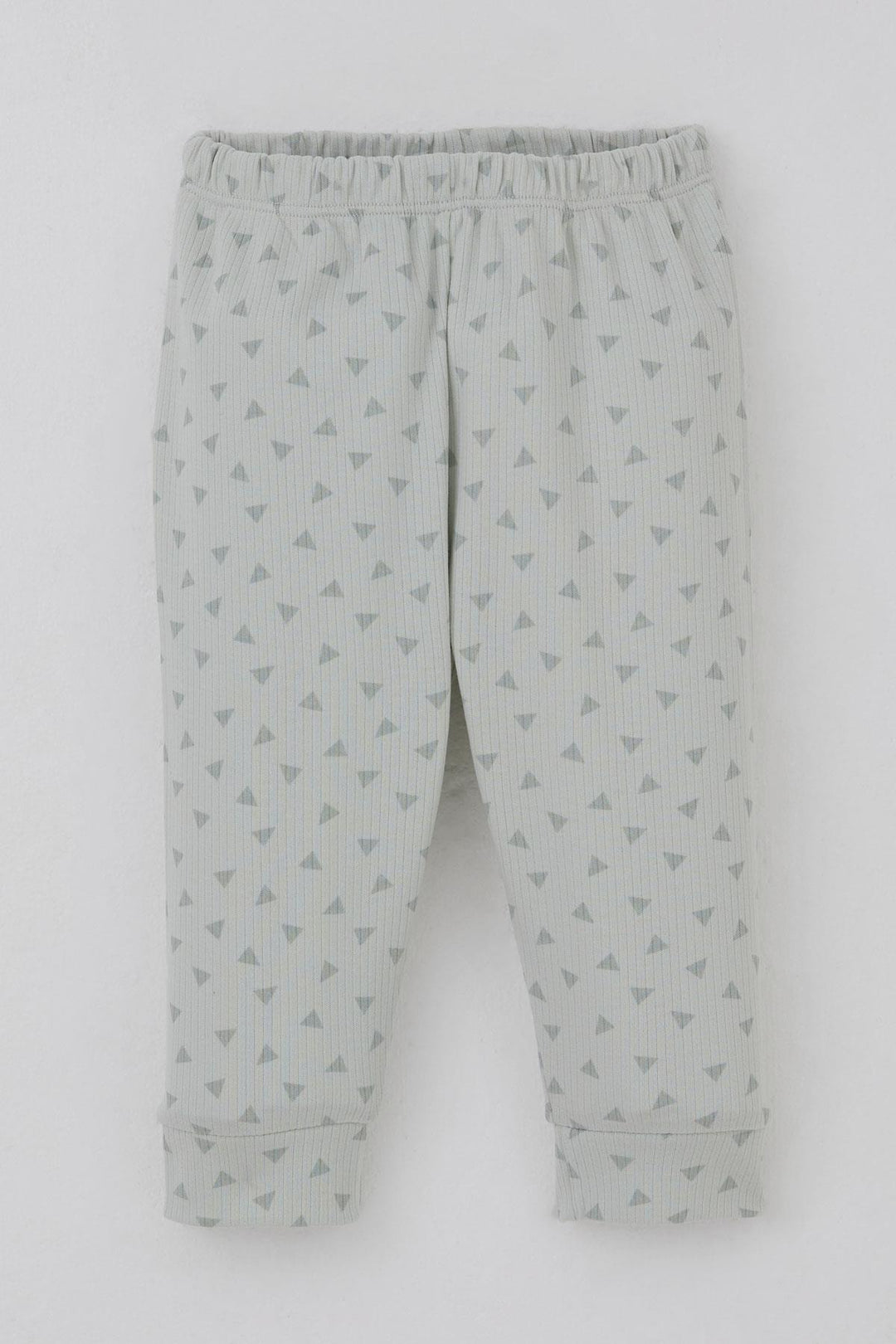BRE Breeze Erkek Bebek Pijama Takımı Omuzdan Patlı Minik Üçgenler Desenli 4 Ay Yaş, Su Yeşili - Taylor