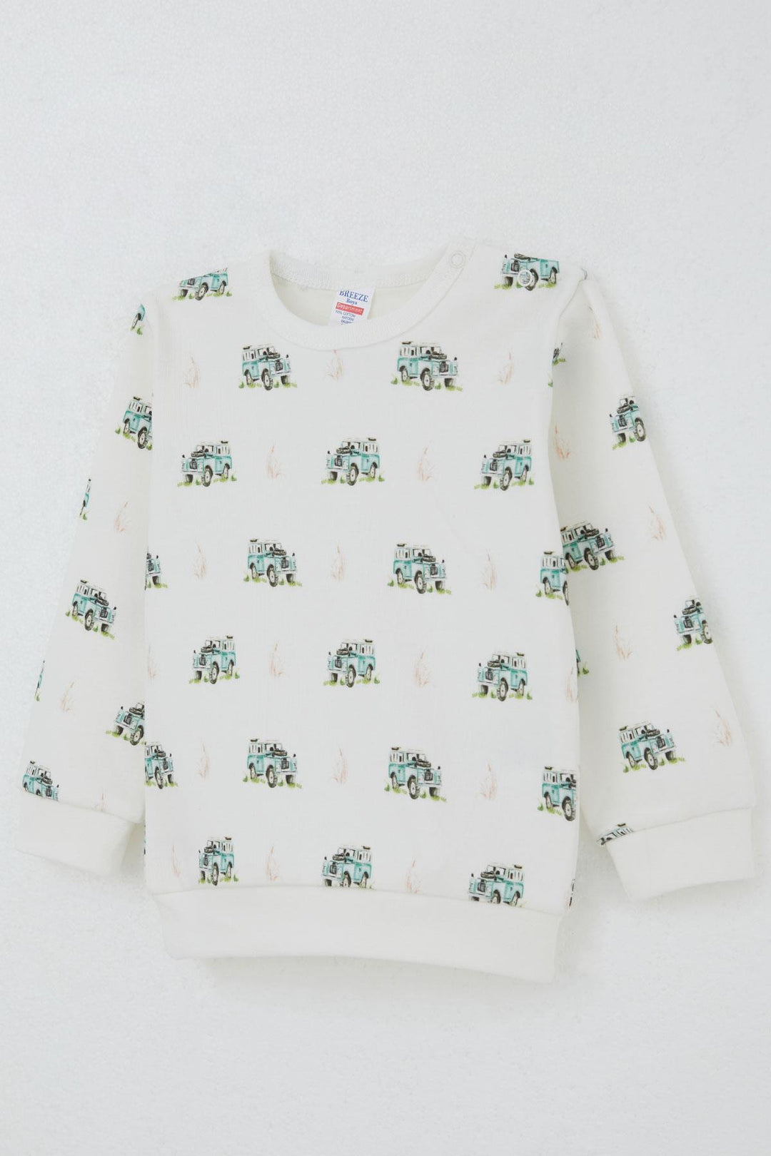 BRE Breeze Baby Boy Pajama Set Adventure Themed Little Explorer 4 Months Year, Beige - Lakewood