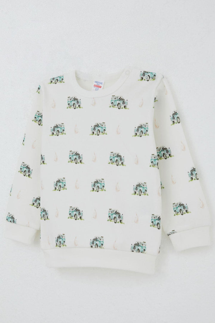 BRE Breeze Baby Boy Pajama Set Adventure Themed Little Explorer 4 Months Year, Beige - Lakewood