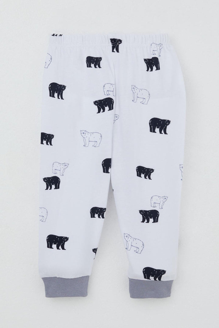 BRE Breeze Baby Boy Sweat Suit with Shoulder Snap Cute Polar Bear Patterned 4 Months Year, White - Alcamo