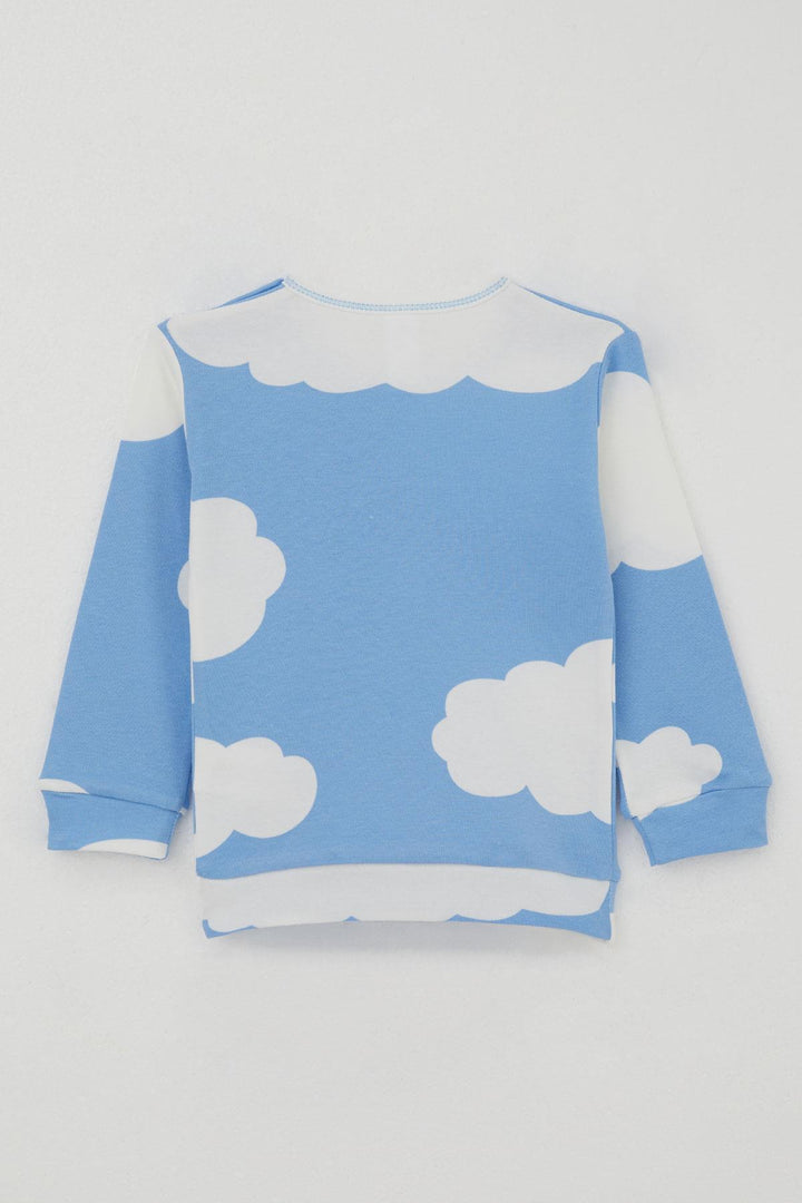BRE Breeze Baby Boy Pajama Set with Cloud Pattern from Shoulder Snap, 4 Months Year, Blue - Ixtaczoquitlán