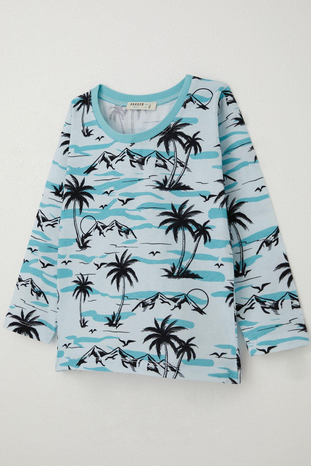 BRE Breeze Baby Boy Pajama Set Palm Tree Patterned 9 Months-3 Years, Light Blue - Tultitlán de Mariano Escobedo