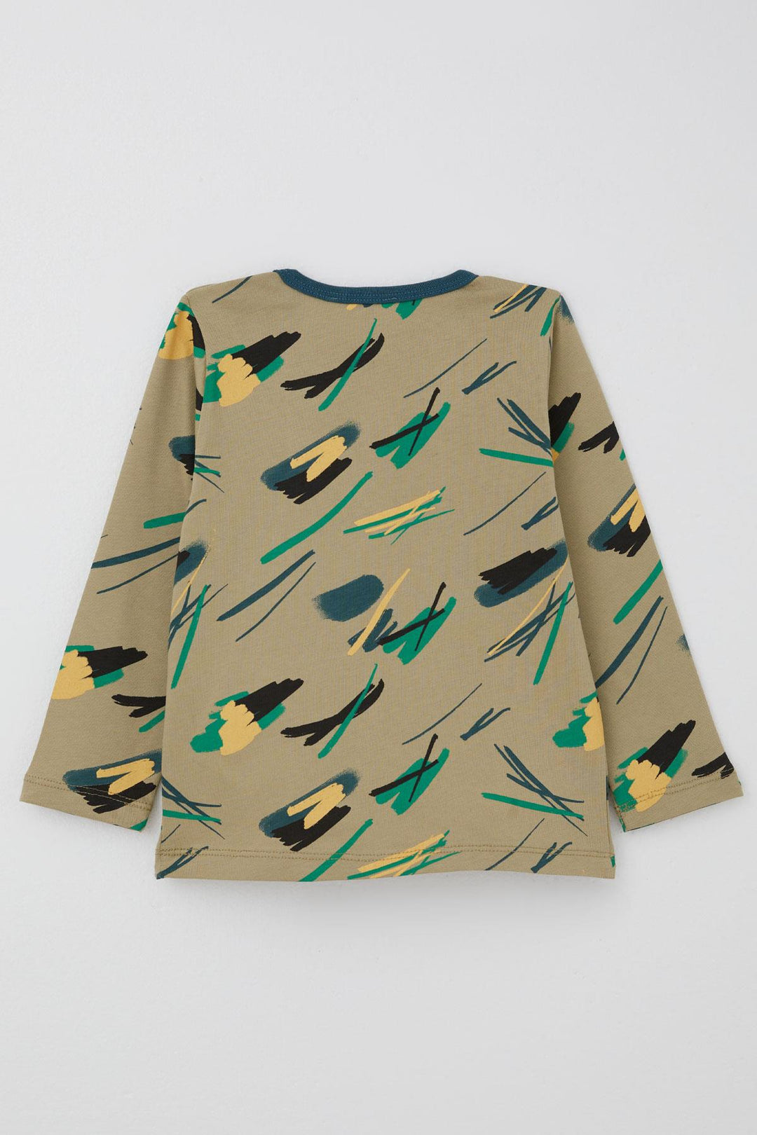 BRE Breeze Erkek Bebek Pijama Takımı Renkli Fırça Vuruşu 9 Ay-3 Yaş, Haki Yeşil - Oakville