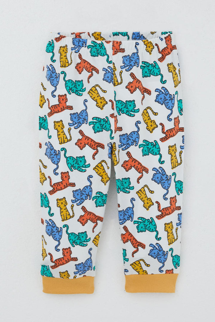 BRE Breeze Erkek Bebek Pijama Takımı Renkli Kedicik Desenli 4 Ay Yaş, Beyaz - Minden