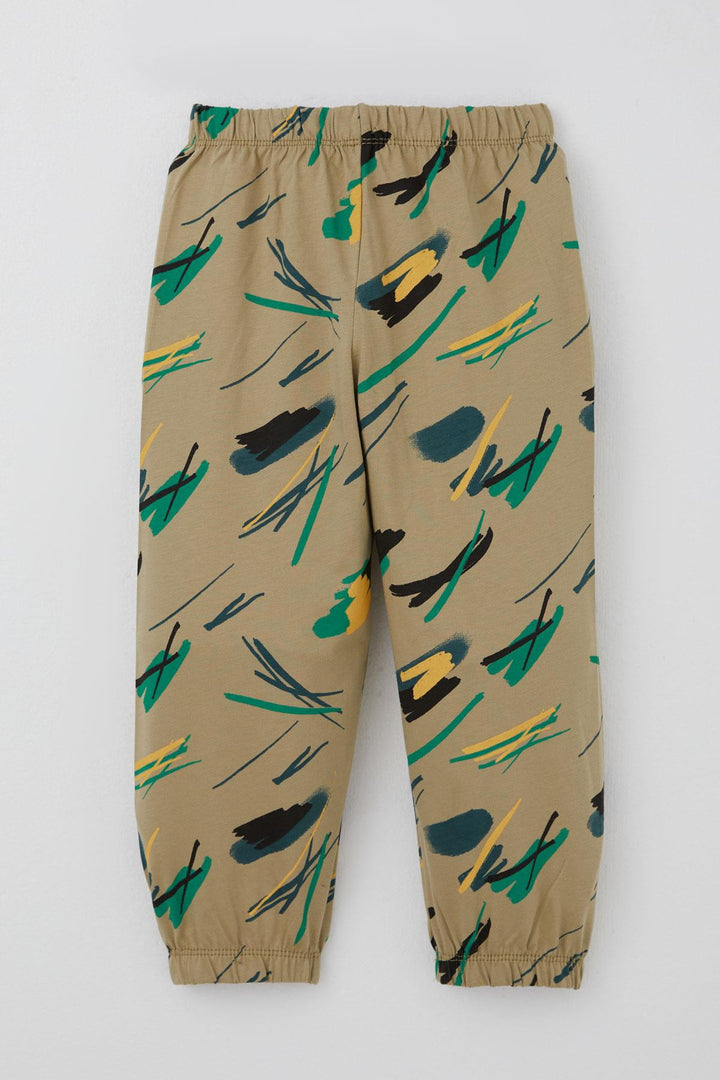 BRE Breeze Erkek Bebek Pijama Takımı Renkli Fırça Vuruşu 9 Ay-3 Yaş, Haki Yeşil - Oakville