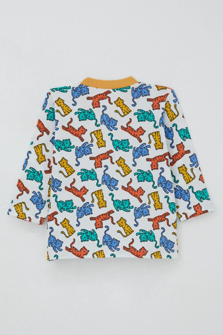 BRE Breeze Erkek Bebek Pijama Takımı Renkli Kedicik Desenli 4 Ay Yaş, Beyaz - Minden