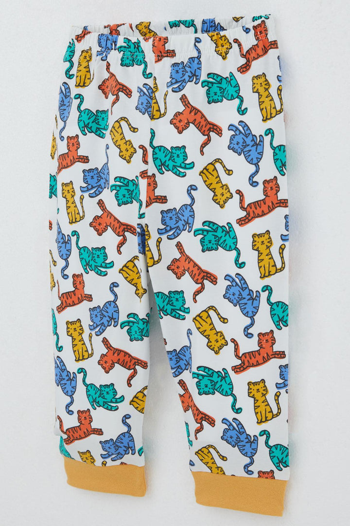 BRE Breeze Erkek Bebek Pijama Takımı Renkli Kedicik Desenli 4 Ay Yaş, Beyaz - Minden