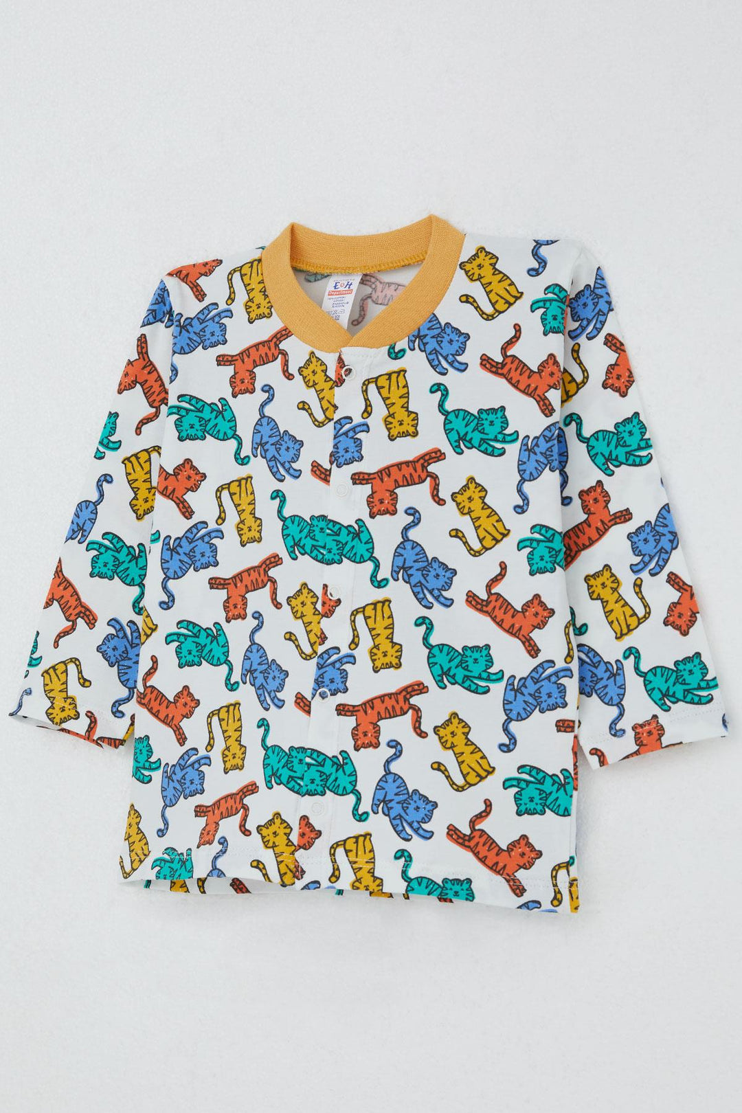 BRE Breeze Erkek Bebek Pijama Takımı Renkli Kedicik Desenli 4 Ay Yaş, Beyaz - Minden