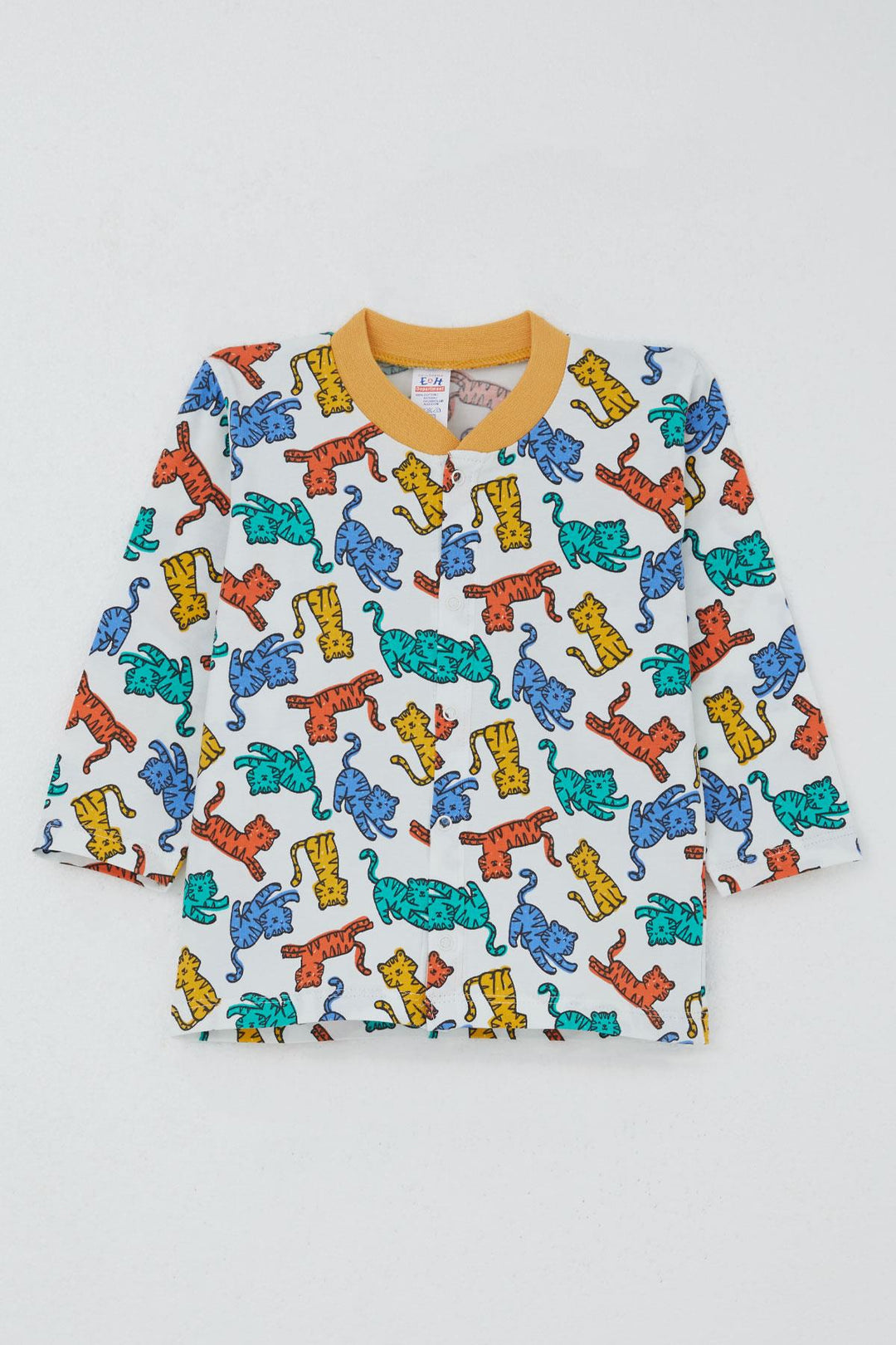 BRE Breeze Erkek Bebek Pijama Takımı Renkli Kedicik Desenli 4 Ay Yaş, Beyaz - Minden