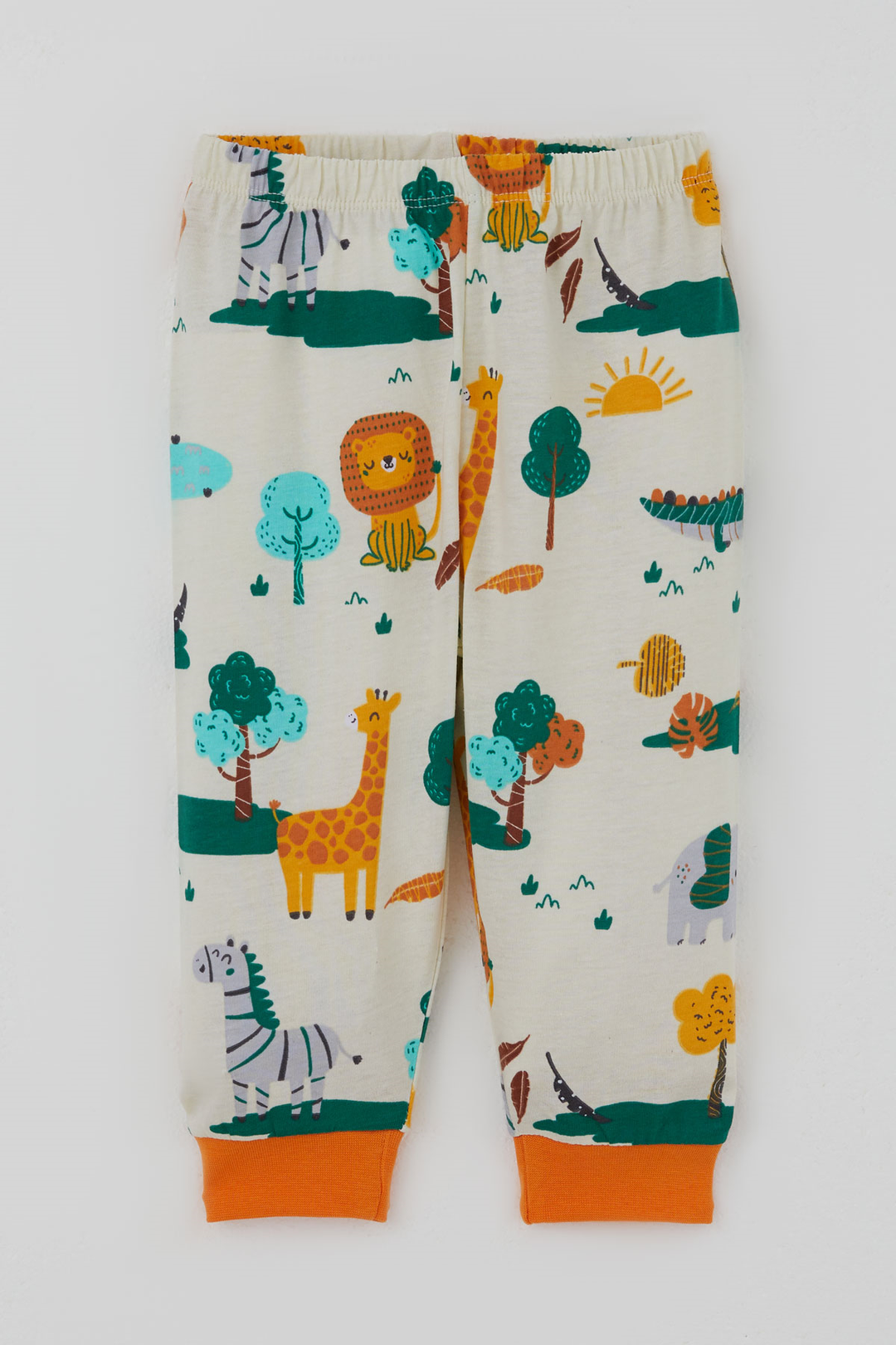 BRE Breeze Erkek Bebek Pijama Takımı Safari Temalı Sevimli Hayvancıklar Desenli Önden Çıtçıtlı 4 Ay Yaş, Sarı - Mineral de la Reforma