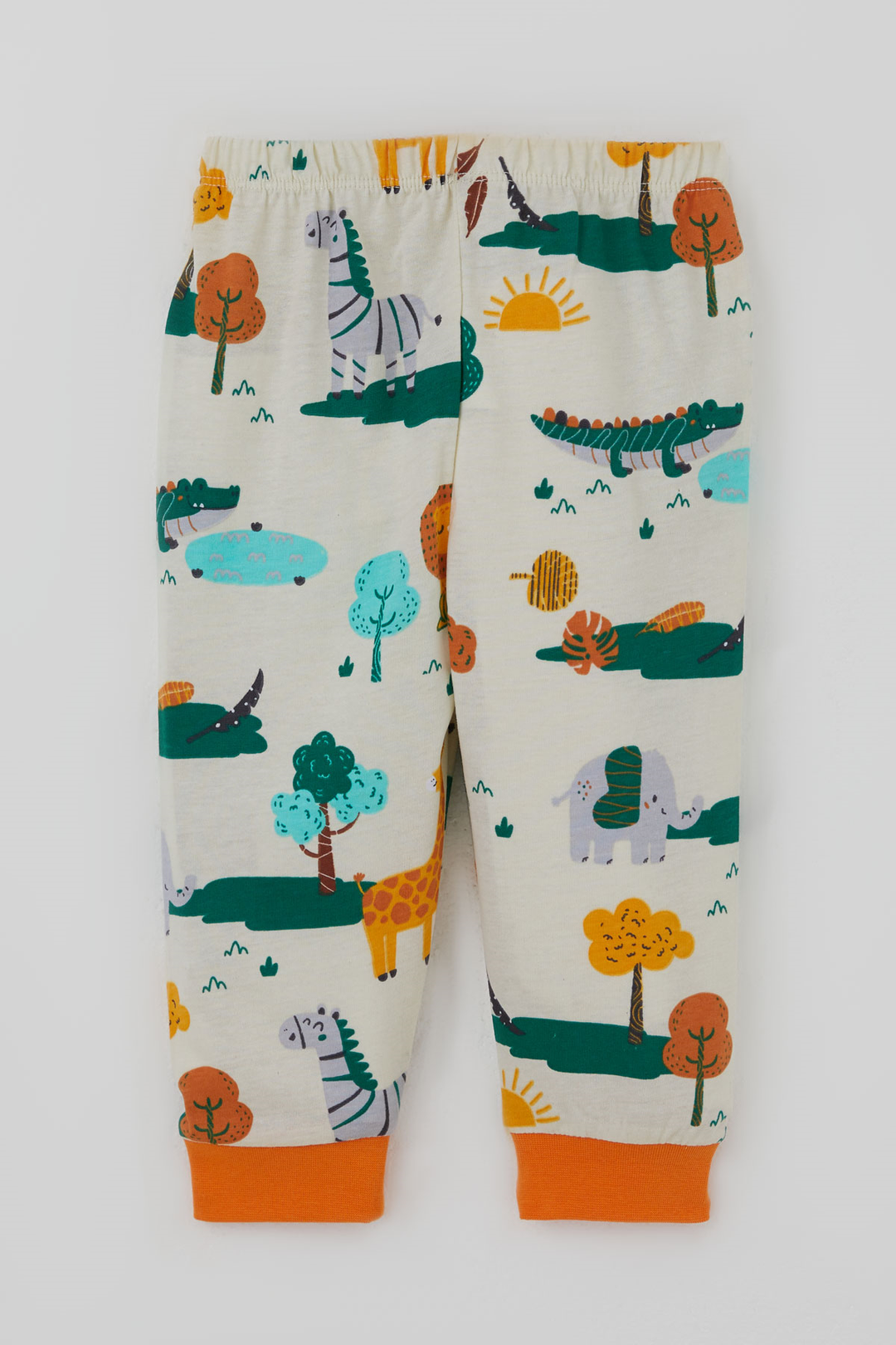 BRE Breeze Erkek Bebek Pijama Takımı Safari Temalı Sevimli Hayvancıklar Desenli Önden Çıtçıtlı 4 Ay Yaş, Sarı - Mineral de la Reforma