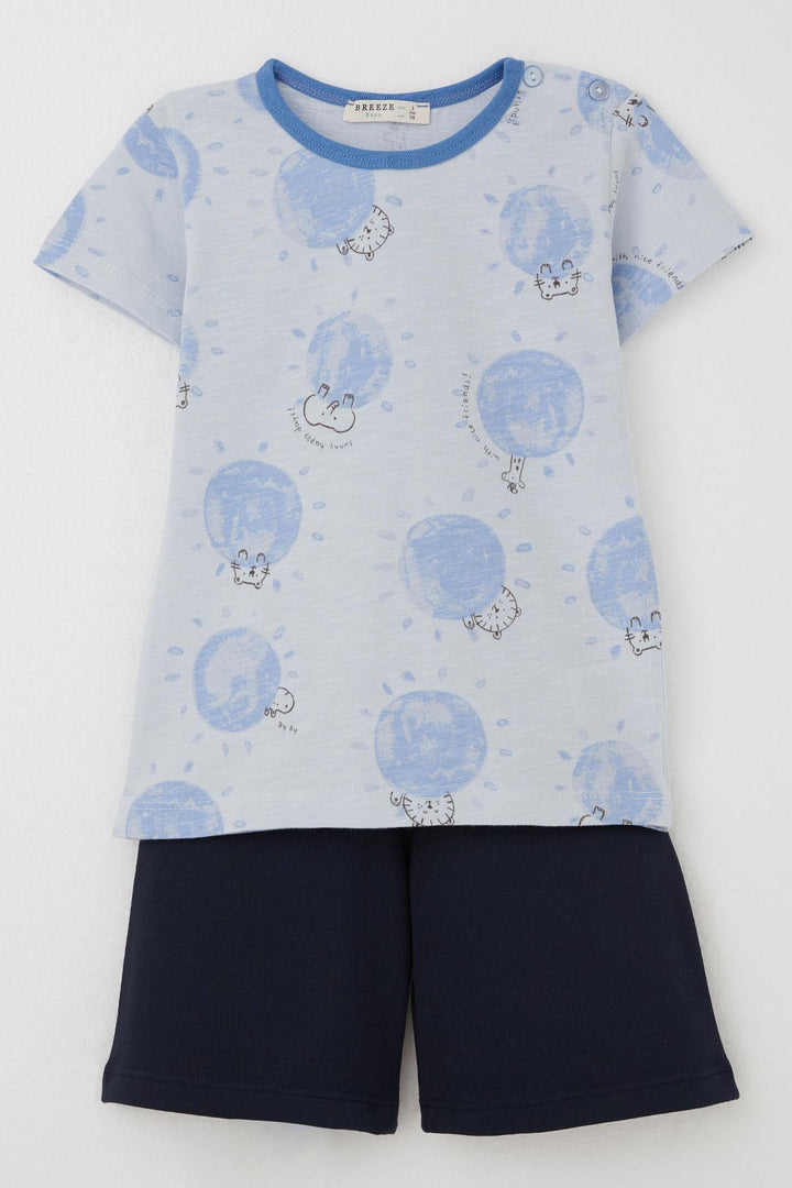 BRE Breeze Baby Boy Pajama Set Cute Animal World Friendship Themed 9 Months-3 Years, Light Blue - Villa del Carbón