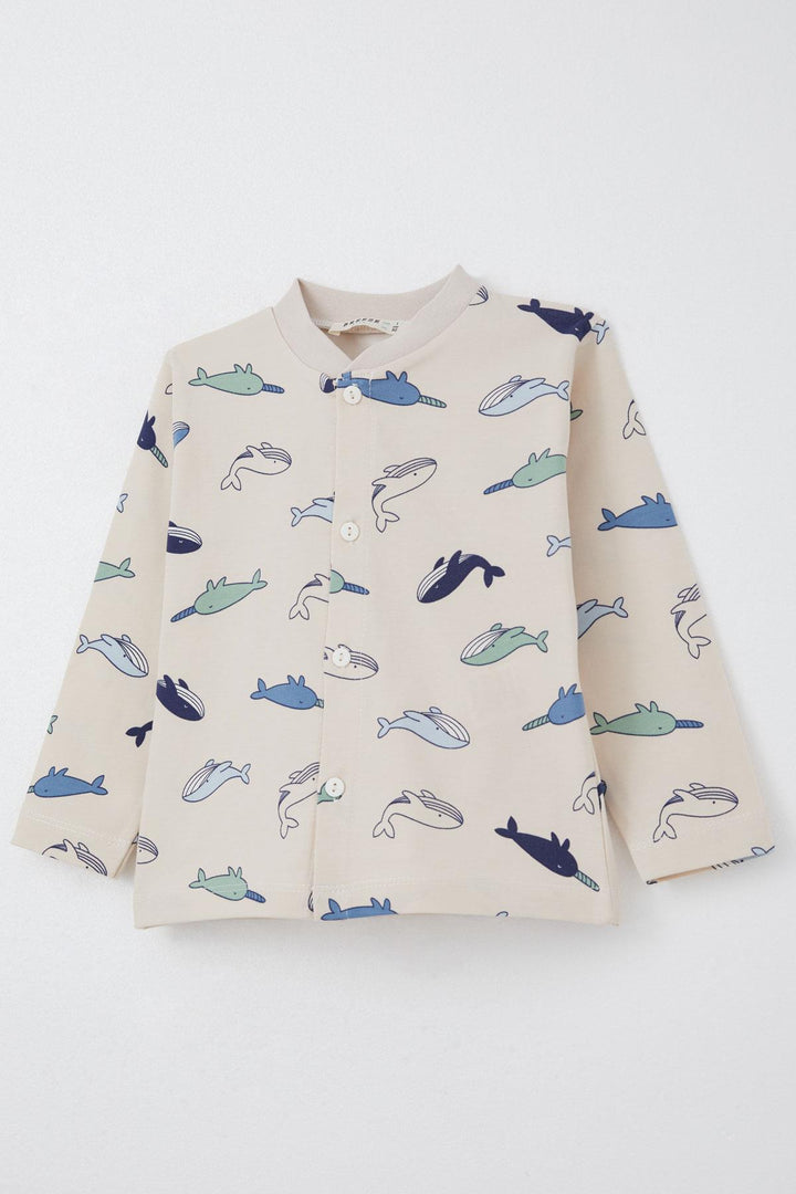 BRE Breeze Baby Boy Pajama Set Cute Fish 4 Months Year, Beige - San Giorgio a Cremano