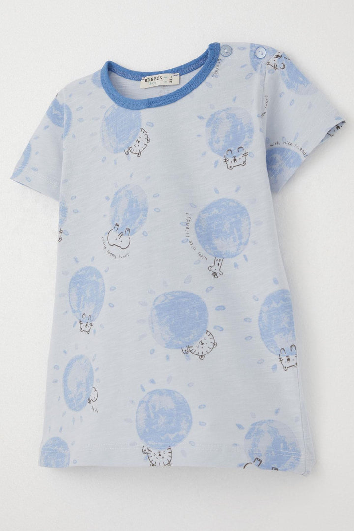 BRE Breeze Baby Boy Pajama Set Cute Animal World Friendship Themed 9 Months-3 Years, Light Blue - Villa del Carbón