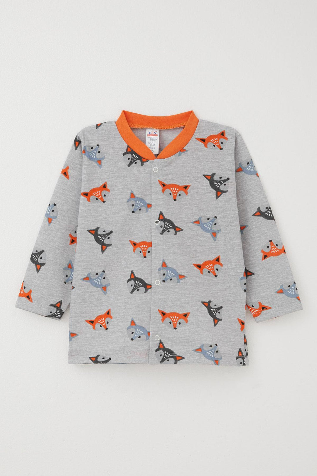 BRE Breeze Baby Boy Pajama Set Cute Colorful Foxes 4 Months Year, Gray - Lysychansk