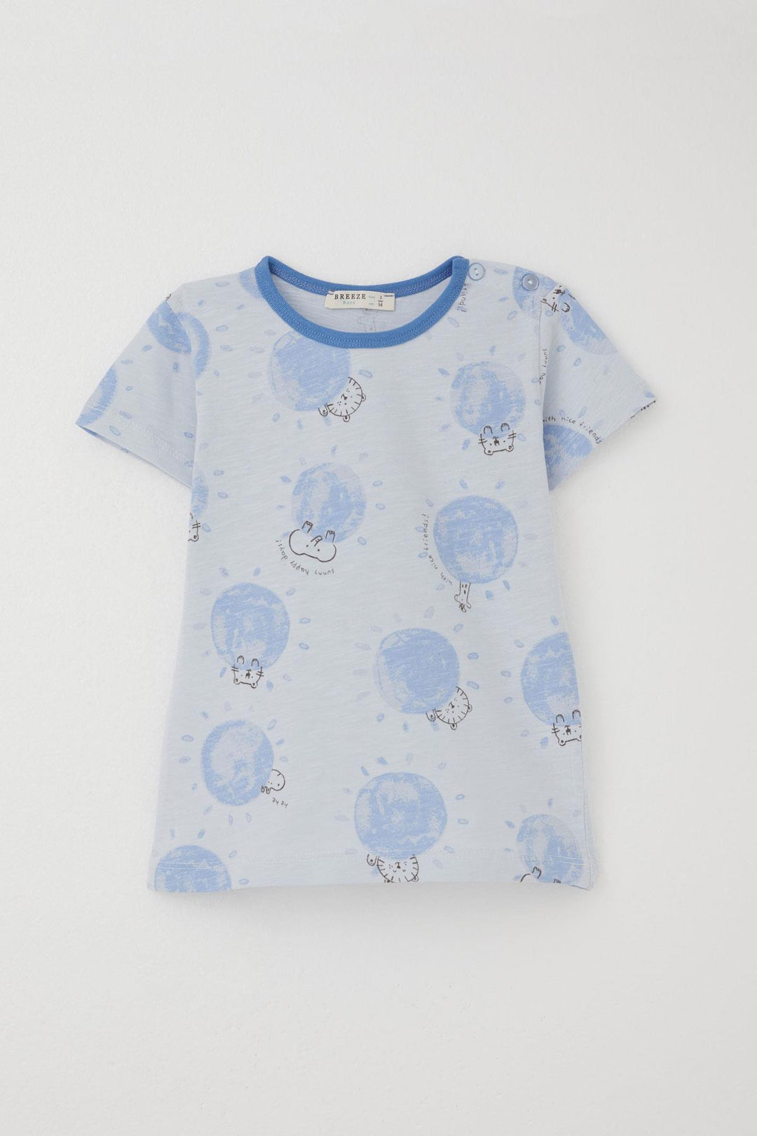 BRE Breeze Baby Boy Pajama Set Cute Animal World Friendship Themed 9 Months-3 Years, Light Blue - Villa del Carbón