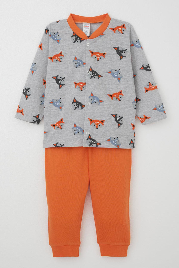 BRE Breeze Baby Boy Pajama Set Cute Colorful Foxes 4 Months Year, Gray - Lysychansk