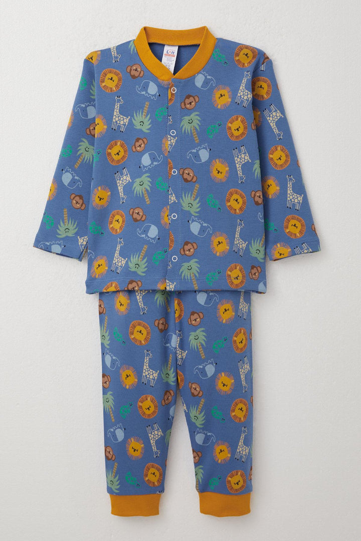 BRE Breeze Baby Boy Pajama Set Cute Animal World Themed 4 Months Year, Blue - Feltham