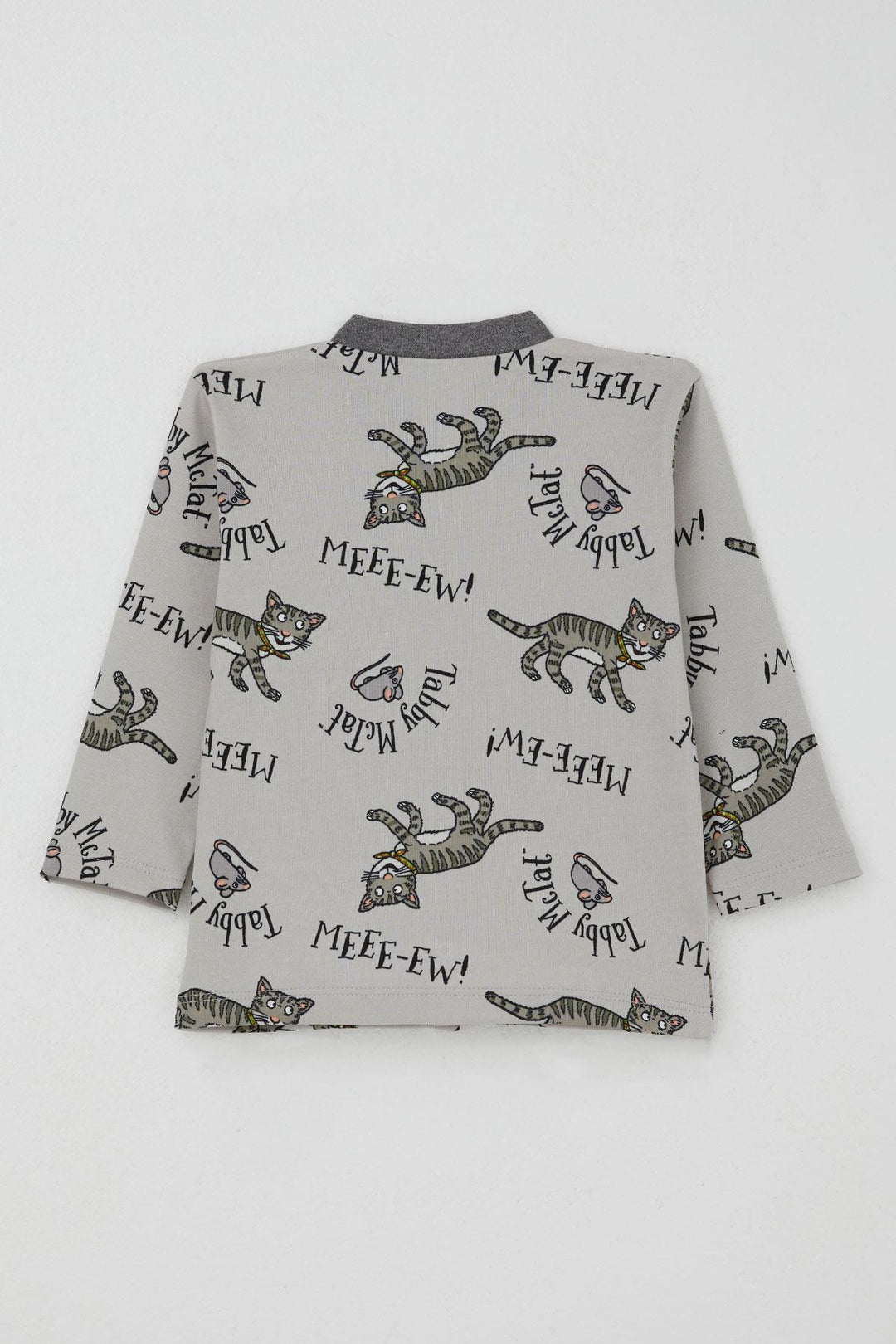 BRE Breeze Erkek Bebek Pijama Takımı Sevimli Kedi Ve Farecik Desenli 0 Yaş, Gri - San Dimas