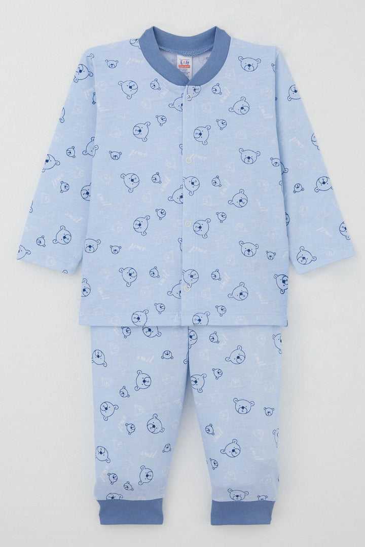 BRE Breeze Baby Boy Pajama Set Cute Bear Figure Star Patterned 4 Months Year, Blue - Lufkin
