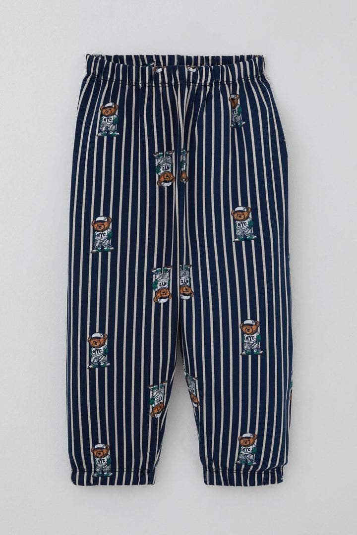 BRE Breeze Erkek Bebek Pijama Takımı Sevimli Ayıcık Figürlü 9 Ay-3 Yaş, Lacivert - Cuenca